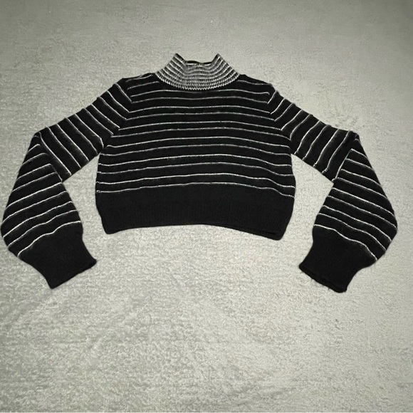 TOPSHOP Rock ‘N Roll stripe crop turtleneck size 10 VGUC - Picture 2 of 11